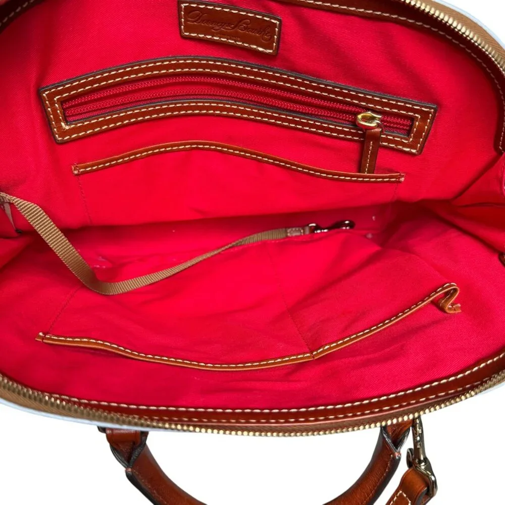 Dooney & Bourke pebble grain zip zip leather satchel crossbody light blue